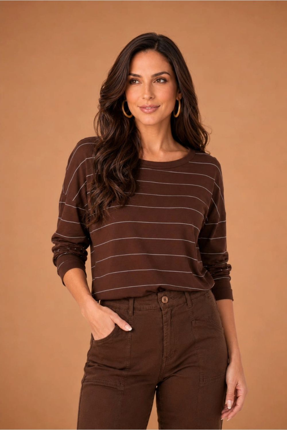 Blusa morcego listras CAFE